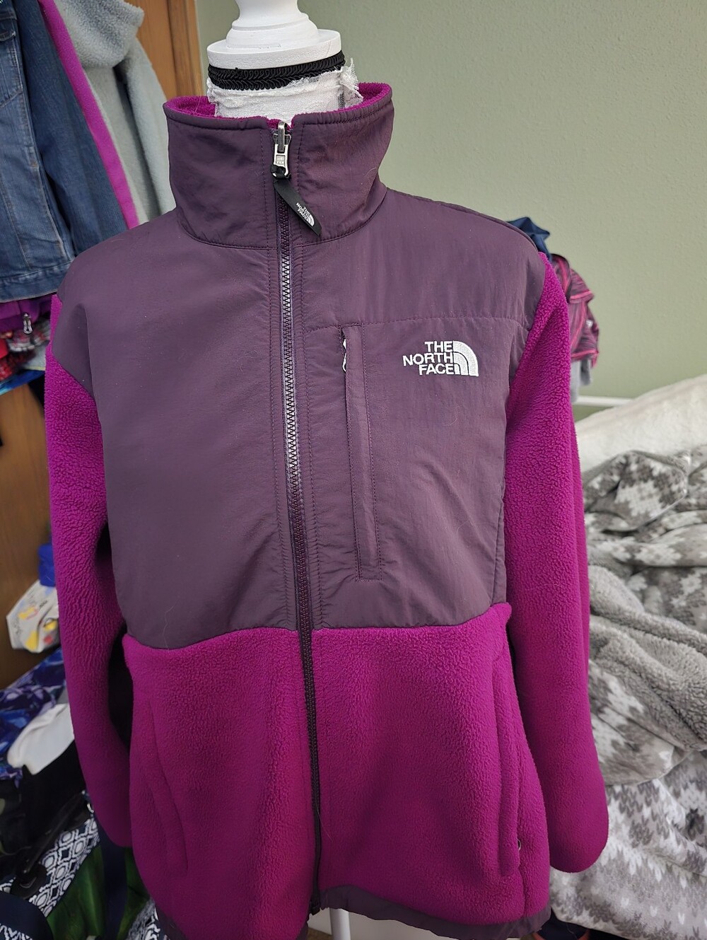 The North Face Women's Two-Tone Plum and Magenta  Fleece Jacket